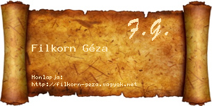 Filkorn Géza névjegykártya
