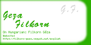 geza filkorn business card