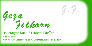 geza filkorn business card